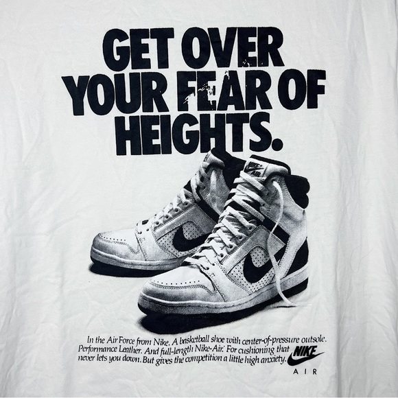 (Sold) Nike Sportswear Fear of Heights White Graphic Tee Mens Sneakerhead Crew - Picture 8 of 10